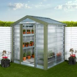 Adman Steel Sheds Multigrow 6.4x8.8 Greenhouse With Adjustable Vent -Garden & Outdoors adman steel sheds multigrow 6 4x8 8 greenhouse with adjustable vent5391538910325 01i bq