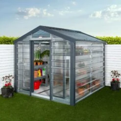 Adman Steel Sheds Multigrow 8x6.1 Greenhouse With Adjustable Vent -Garden & Outdoors adman steel sheds multigrow 8x6 1 greenhouse with adjustable vent5391538910349 01i bq