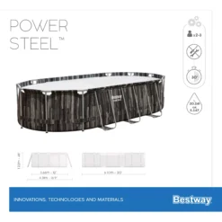 Bestway Power Steel® Wood Effect Polyvinyl Chloride (PVC) & Steel Pool (W) 3.66m X (L) 6.1m -Garden & Outdoors bestway power steel wood effect polyvinyl chloride pvc steel pool w 3 66m x l 6 1m6942138983586 01t