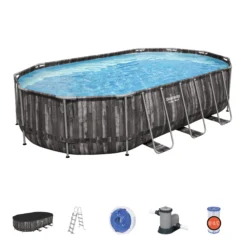 Bestway Power Steel® Wood Effect Polyvinyl Chloride (PVC) & Steel Pool (W) 3.66m X (L) 6.1m -Garden & Outdoors bestway power steel wood effect polyvinyl chloride pvc steel pool w 3 66m x l 6 1m6942138983586 22c