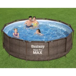 Bestway Steel Pro Rattan Print Metal & Plastic Pool 14 Bestway Steel Pro Rattan Print Metal & Plastic Pool -Garden & Outdoors bestway steel pro rattan print metal plastic pool6942138986228 02i bq