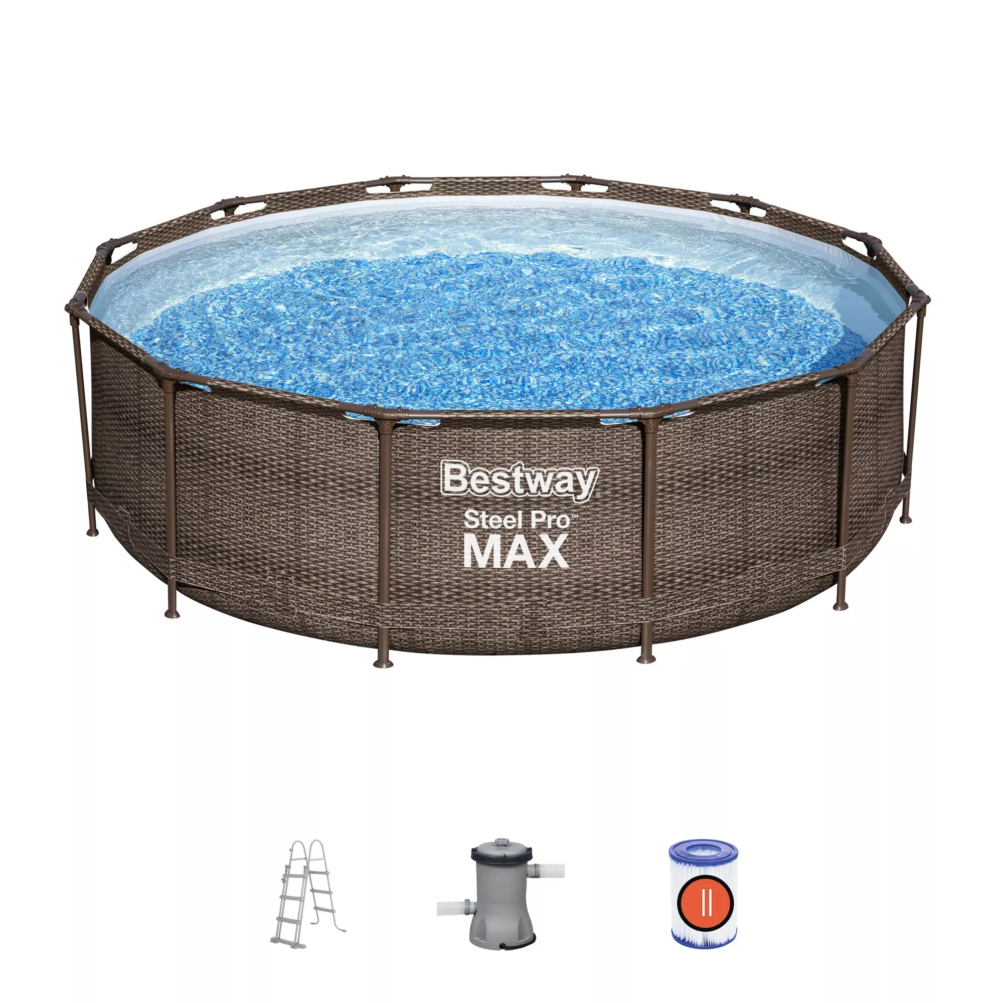 Bestway Steel Pro Rattan Print Metal & Plastic Pool 5 Bestway Steel Pro Rattan Print Metal & Plastic Pool - Image 3