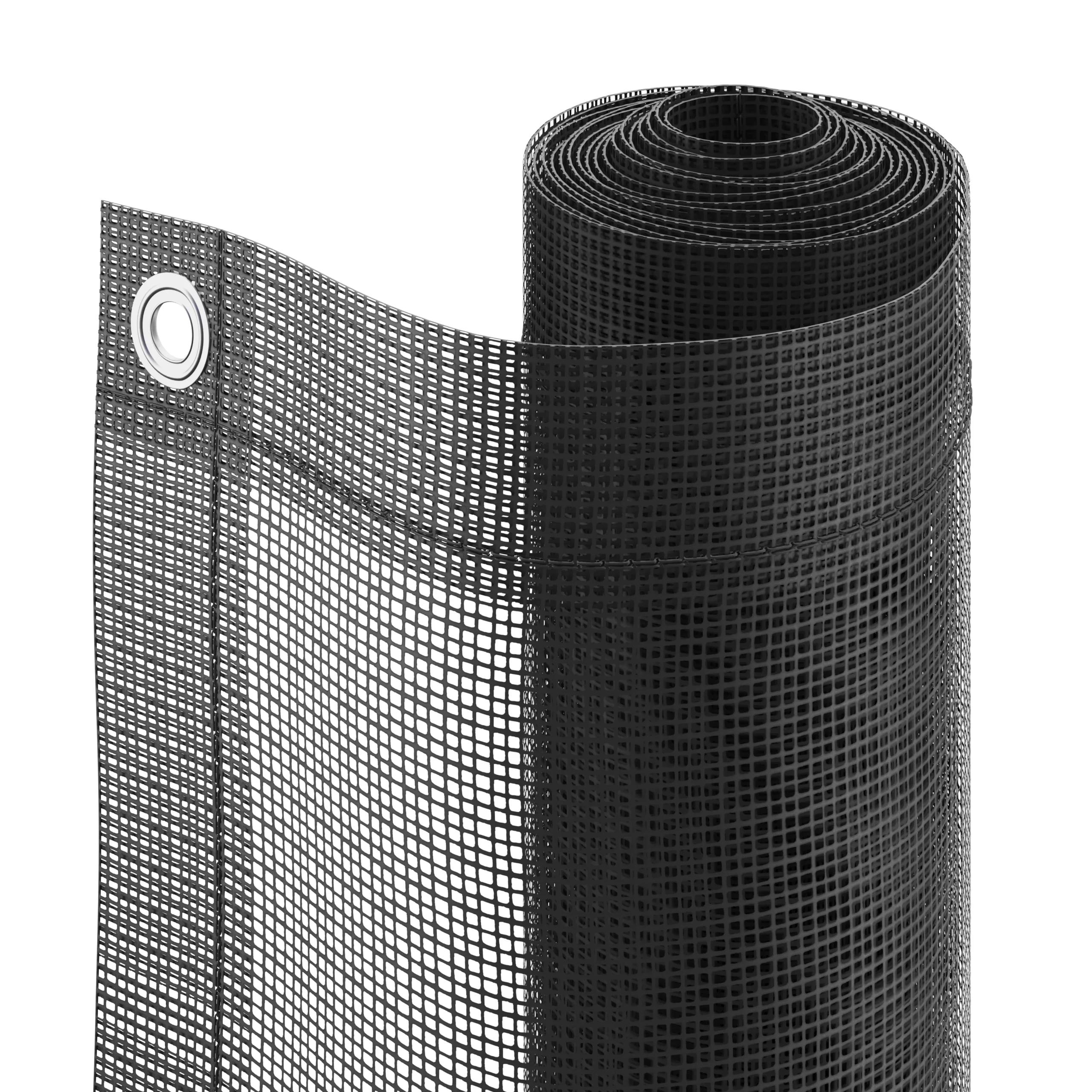 Black Polyester (PES) & PVC Garden Screen (H)1m (W)3m 4 Black Polyester (PES) & PVC Garden Screen (H)1m (W)3m - Image 2
