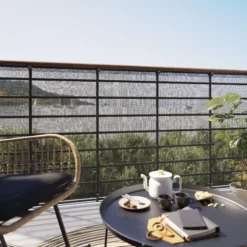 Black Polyester (PES) & PVC Garden Screen (H)1m (W)3m 15 Black Polyester (PES) & PVC Garden Screen (H)1m (W)3m -Garden & Outdoors black polyester pes pvc garden screen h 1m w 3m5059340679921 01i