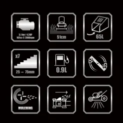 Erbauer ELMP170SP51 167cc Petrol Rotary Lawnmower -Garden & Outdoors erbauer elmp170sp51 167cc petrol rotary lawnmower5059340124438 01t