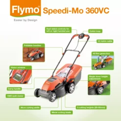 Flymo Speedi-Mo Corded Rotary Lawnmower -Garden & Outdoors flymo speedi mo corded rotary lawnmower7391736343046 03t bq