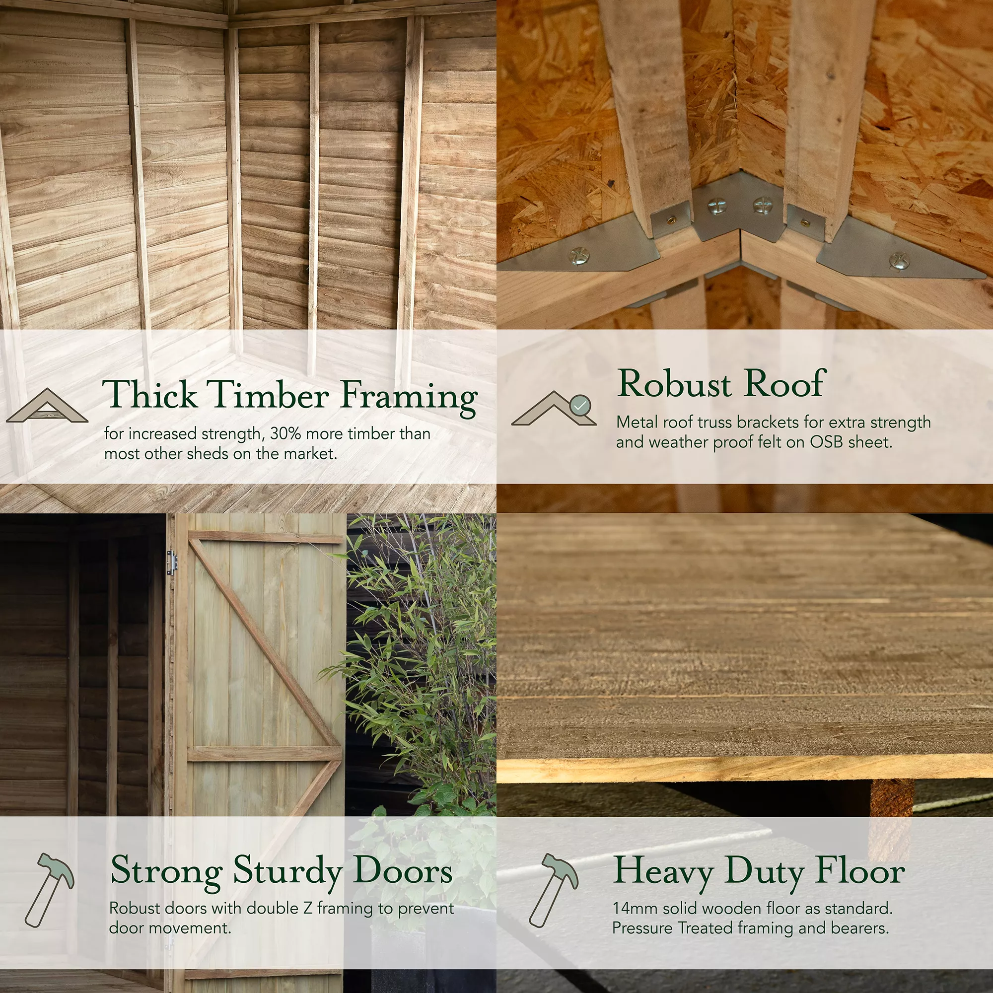 Forest Garden 10x15 Apex Dip Treated Shiplap Wooden Shed With Floor - Assembly Service Included 11 Forest Garden 10x15 Apex Dip Treated Shiplap Wooden Shed With Floor - Assembly Service Included - Image 9