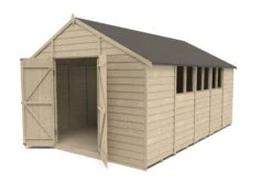 Forest Garden 10x15 Ft Apex Overlap Wooden 2 Door 6 Windows Shed With Floor - Assembly Service Included -Garden & Outdoors forest garden 10x15 ft apex overlap wooden 2 door 6 windows shed with floor assembly service included5013053178058 21c bq