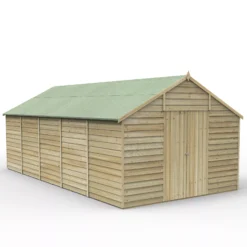 Front Page -Garden & Outdoors forest garden 10x20 apex pressure treated overlap wooden shed with floor base included assembly service included5013053192825 02c