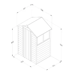 Forest Garden 4x3 Apex Pressure Treated Overlap Wooden Shed With Floor - Assembly Service Included -Garden & Outdoors forest garden 4x3 apex pressure treated overlap wooden shed with floor assembly service included5013053192832 01t