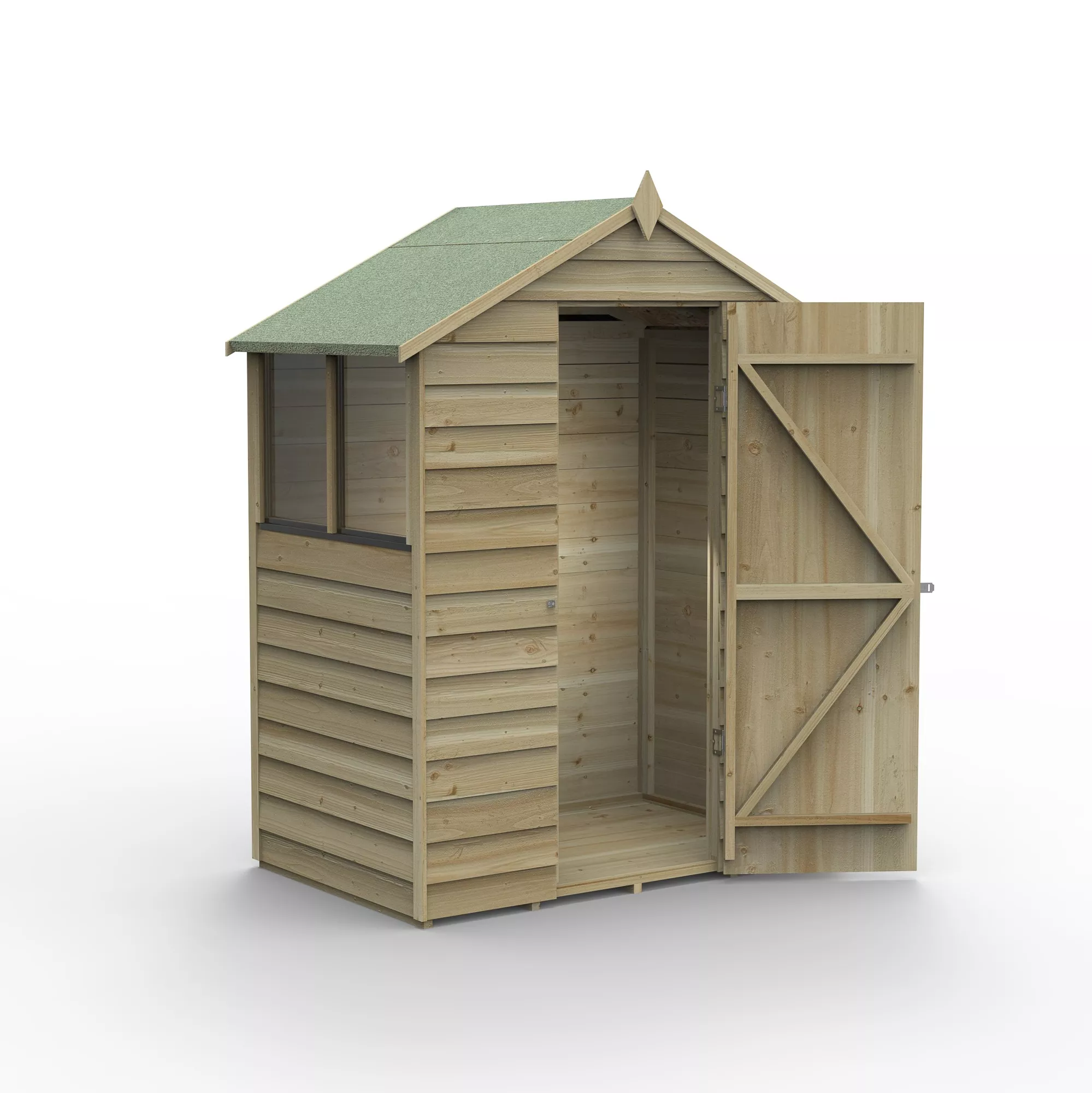 Forest Garden 5x3 Apex Pressure Treated Overlap Wooden Shed With Floor (Base Included) 3 Forest Garden 5x3 Apex Pressure Treated Overlap Wooden Shed With Floor (Base Included)