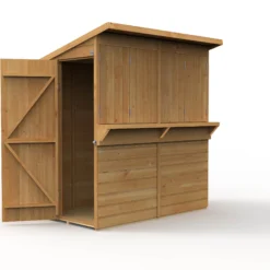 Forest Garden 6x3 Ft Pent Shiplap Garden Bar With Single Door -Garden & Outdoors forest garden 6x3 ft pent shiplap garden bar with single door5013053184066 03c bq