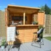 Forest Garden 6x3 Ft Pent Shiplap Garden Bar With Single Door -Garden & Outdoors forest garden 6x3 ft pent shiplap garden bar with single door5013053184066 03i bq