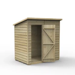 Forest Garden 6x4 Pent Pressure Treated Overlap Wooden Shed With Floor