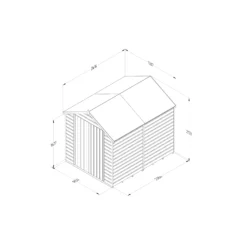 Forest Garden 6x8 Apex Dip Treated Shiplap Wooden Shed With Floor (Base Included) -Garden & Outdoors forest garden 6x8 apex dip treated shiplap wooden shed with floor base included 5013053194102 02i