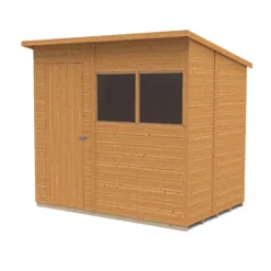 Forest Garden 7x5 Ft Pent Shiplap Wooden 2 Windows Shed With Floor (Base Included) -Garden & Outdoors forest garden 7x5 ft pent shiplap wooden 2 windows shed with floor base included 5013053178942 02c bq