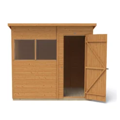 Forest Garden 7x5 Ft Pent Shiplap Wooden 2 Windows Shed With Floor (Base Included) -Garden & Outdoors forest garden 7x5 ft pent shiplap wooden 2 windows shed with floor base included 5013053178942 05c bq