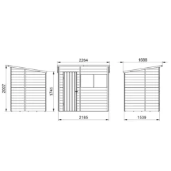 Forest Garden 7x5 Pent Pressure Treated Overlap Wooden Shed With Floor (Base Included) - Assembly Service Included -Garden & Outdoors forest garden 7x5 pent pressure treated overlap wooden shed with floor base included assembly service included5013053178515 01t bq