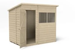 Forest Garden 7x5 Pent Pressure Treated Overlap Wooden Shed With Floor (Base Included) - Assembly Service Included -Garden & Outdoors forest garden 7x5 pent pressure treated overlap wooden shed with floor base included assembly service included5013053178515 02c bq