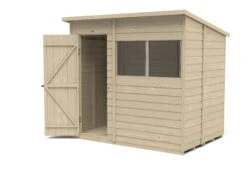 Forest Garden 7x5 Pent Pressure Treated Overlap Wooden Shed With Floor (Base Included) - Assembly Service Included -Garden & Outdoors forest garden 7x5 pent pressure treated overlap wooden shed with floor base included assembly service included5013053178515 21c bq