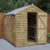 Forest Garden 8x6 Apex Pressure Treated Overlap Wooden Shed With Floor -Garden & Outdoors forest garden 8x6 apex pressure treated overlap wooden shed with floor5013053177495 01i bq