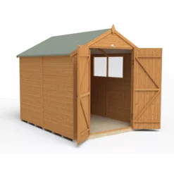 Forest Garden 8x6 Ft Apex Shiplap Wooden 2 Door 2 Windows Shed With Floor -Garden & Outdoors forest garden 8x6 ft apex shiplap wooden 2 door 2 windows shed with floor5013053178768 03c bq