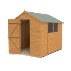 Forest Garden 8x6 Ft Apex Shiplap Wooden 2 Windows Shed With Floor (Base Included) - Assembly Service Included -Garden & Outdoors forest garden 8x6 ft apex shiplap wooden 2 windows shed with floor base included assembly service included5013053178744 02c bq