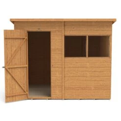 Forest Garden 8x6 Ft Pent Shiplap Wooden 2 Windows Shed With Floor - Assembly Service Included -Garden & Outdoors forest garden 8x6 ft pent shiplap wooden 2 windows shed with floor assembly service included5013053182765 02c bq