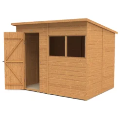 Forest Garden 8x6 Ft Pent Shiplap Wooden 2 Windows Shed With Floor - Assembly Service Included -Garden & Outdoors forest garden 8x6 ft pent shiplap wooden 2 windows shed with floor assembly service included5013053182765 03c bq