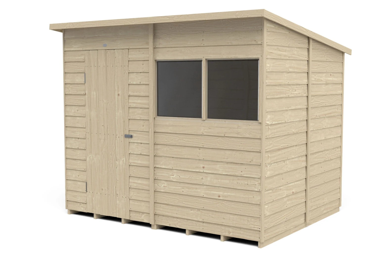 Forest Garden 8x6 Pent Pressure Treated Overlap Wooden Shed With Floor - Assembly Service Included 4 Forest Garden 8x6 Pent Pressure Treated Overlap Wooden Shed With Floor - Assembly Service Included - Image 2