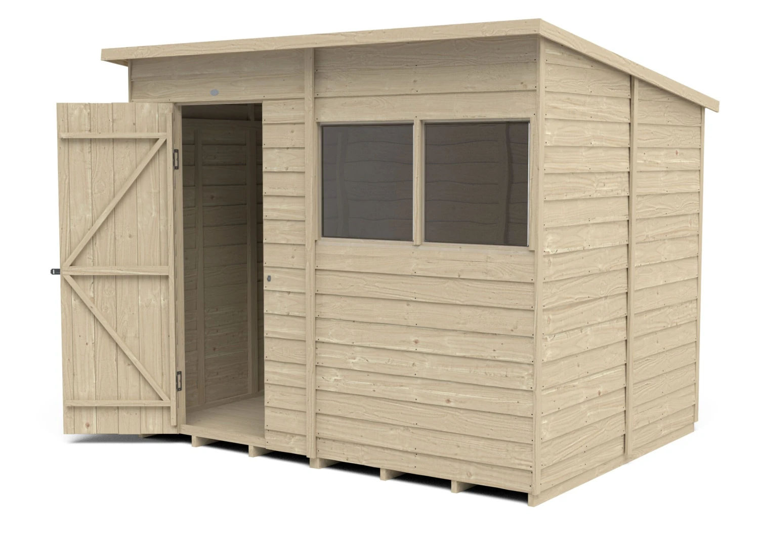 Forest Garden 8x6 Pent Pressure Treated Overlap Wooden Shed With Floor - Assembly Service Included 6 Forest Garden 8x6 Pent Pressure Treated Overlap Wooden Shed With Floor - Assembly Service Included - Image 4