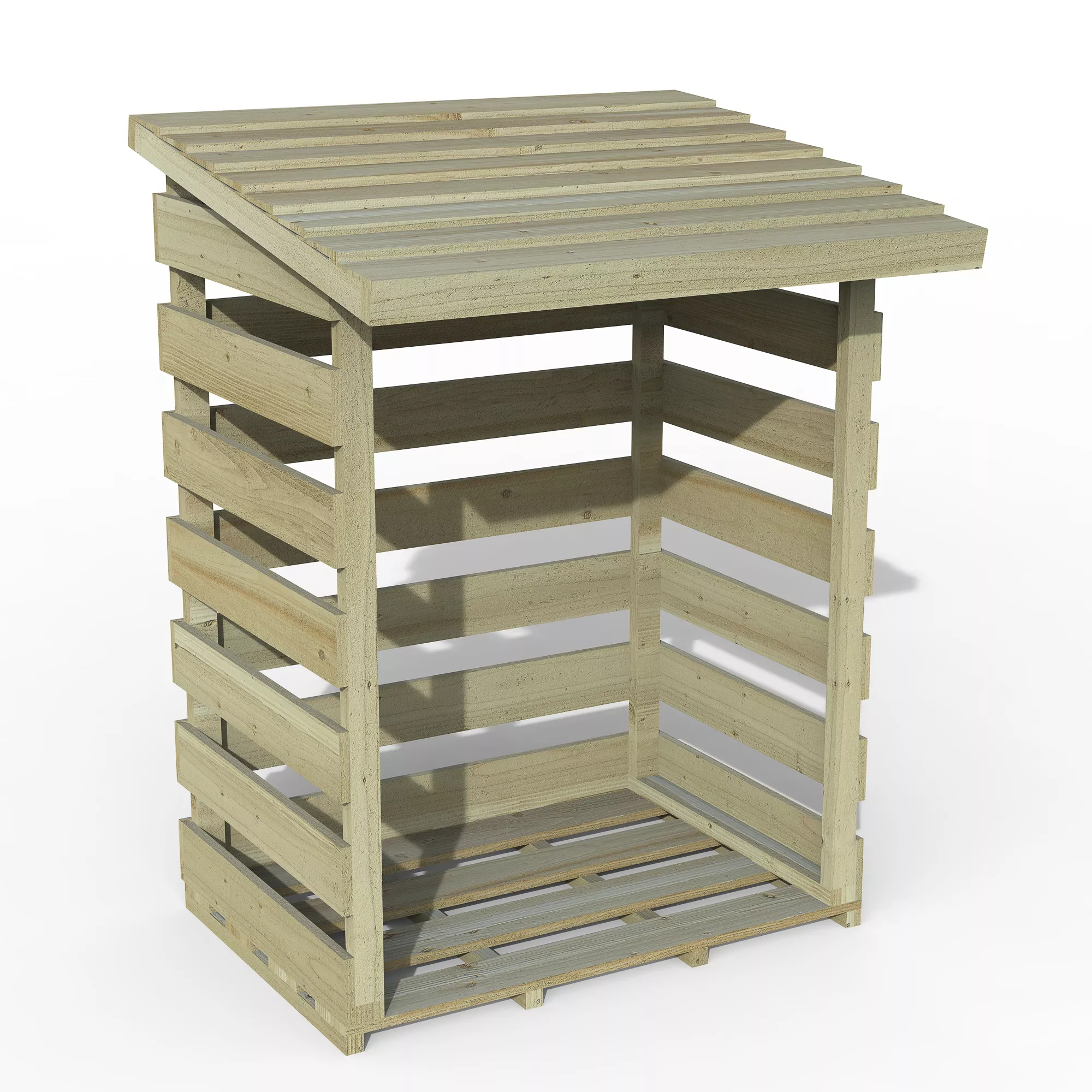 Forest Garden Compact Timber 3x3 Ft Pent Log Store 4 Forest Garden Compact Timber 3x3 Ft Pent Log Store - Image 2