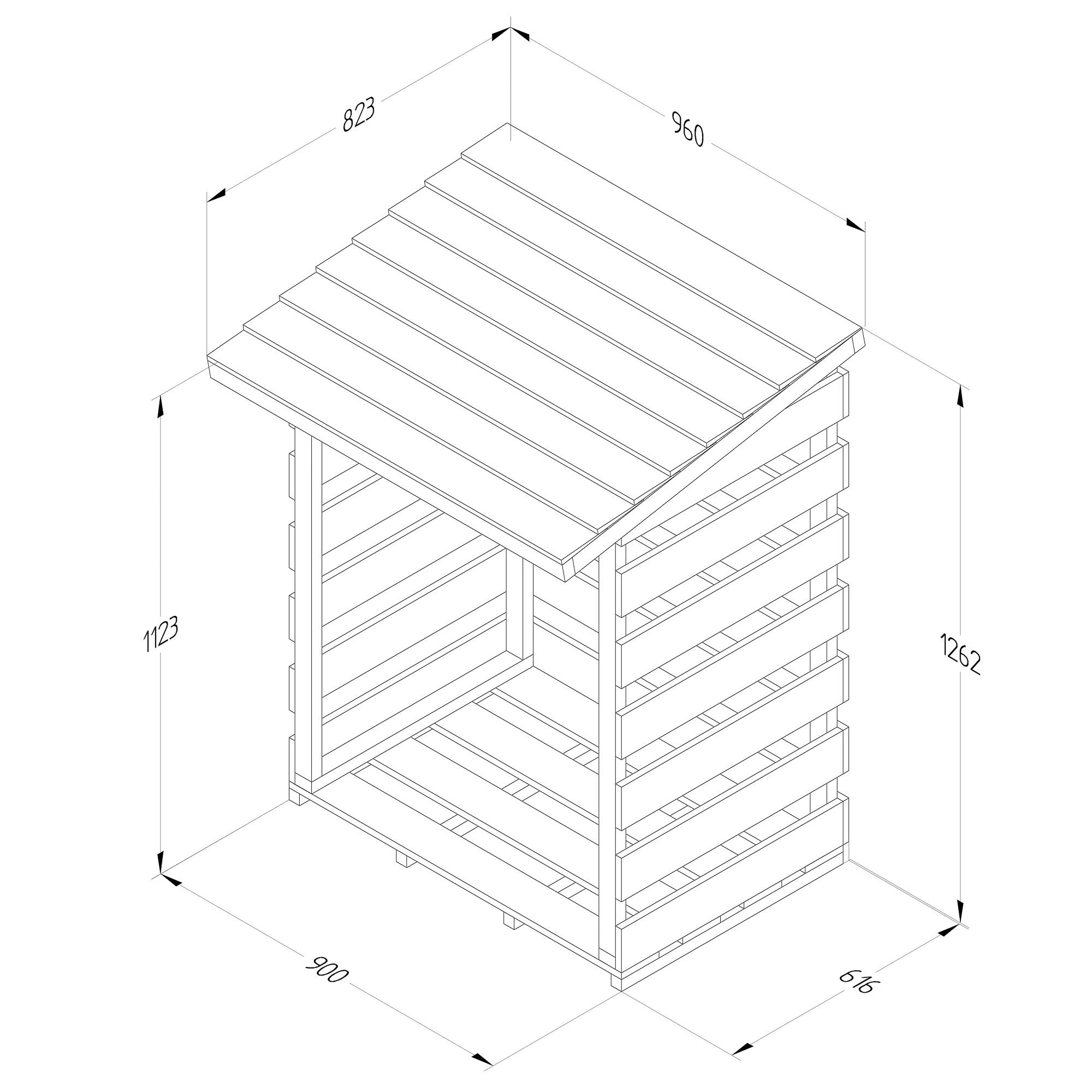 Forest Garden Compact Timber 3x3 Ft Pent Log Store 9 Forest Garden Compact Timber 3x3 Ft Pent Log Store - Image 7
