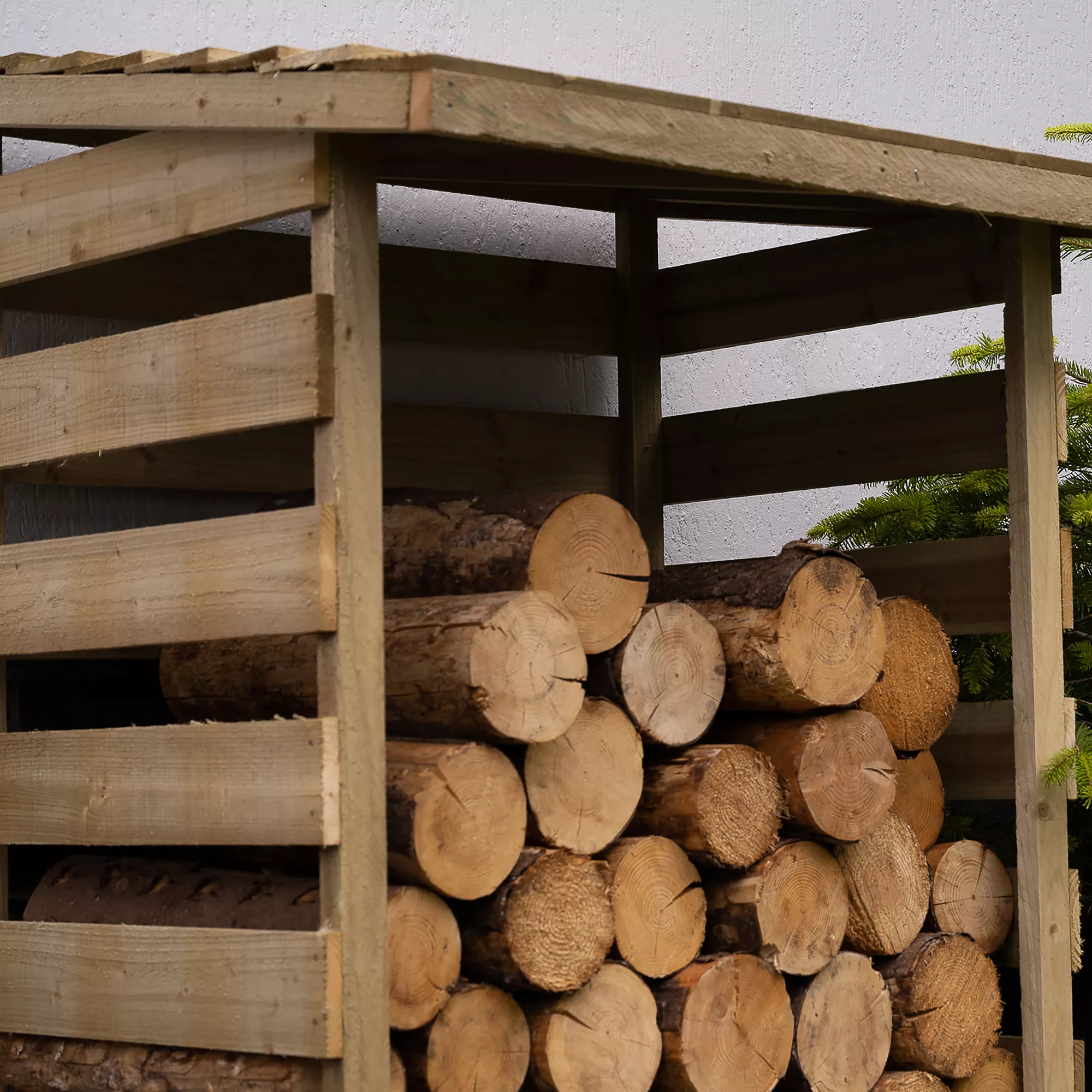 Forest Garden Compact Timber 3x3 Ft Pent Log Store 6 Forest Garden Compact Timber 3x3 Ft Pent Log Store - Image 4
