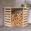 Forest Garden Corner Timber 4x4 Ft Log Store 1 Forest Garden Corner Timber 4x4 Ft Log Store -Garden & Outdoors forest garden corner timber 4x4 ft log store5013053190005 01i