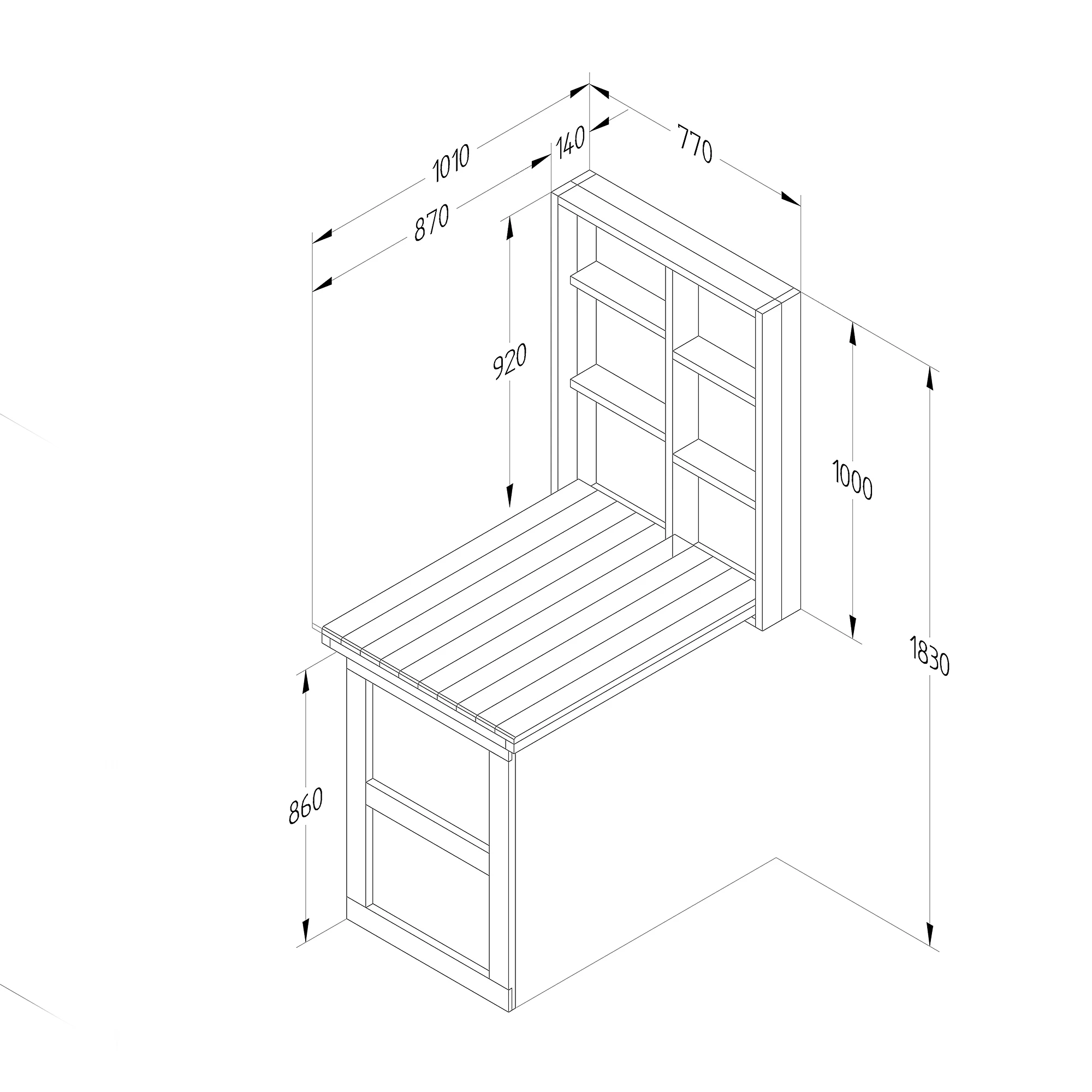 Forest Garden Fold Down Timber Garden Bar (Base Not Required) 9 Forest Garden Fold Down Timber Garden Bar (Base Not Required) - Image 7