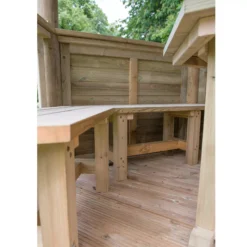 Forest Garden Furnished Cedar Roof Hexagonal Gazebo, (W)4900mm (D)4240mm (Green Cushion Included) -Garden & Outdoors forest garden furnished cedar roof hexagonal gazebo w 4900mm d 4240mm green cushion included 5013053172612 03i