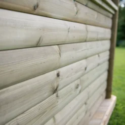 Forest Garden Furnished Timber Roof Hexagonal Gazebo, (W)4900mm (D)4240mm (Green Cushion Included) -Garden & Outdoors forest garden furnished timber roof hexagonal gazebo w 4900mm d 4240mm green cushion included 5013053172643 09i