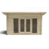 Forest Garden Melbury 4x3 Toughened Glass Pent Loglap Solid Wood Cabin With Double Door - Assembly Service Included -Garden & Outdoors forest garden melbury 4x3 toughened glass pent loglap solid wood cabin with double door assembly service included5013053181744 01c bq