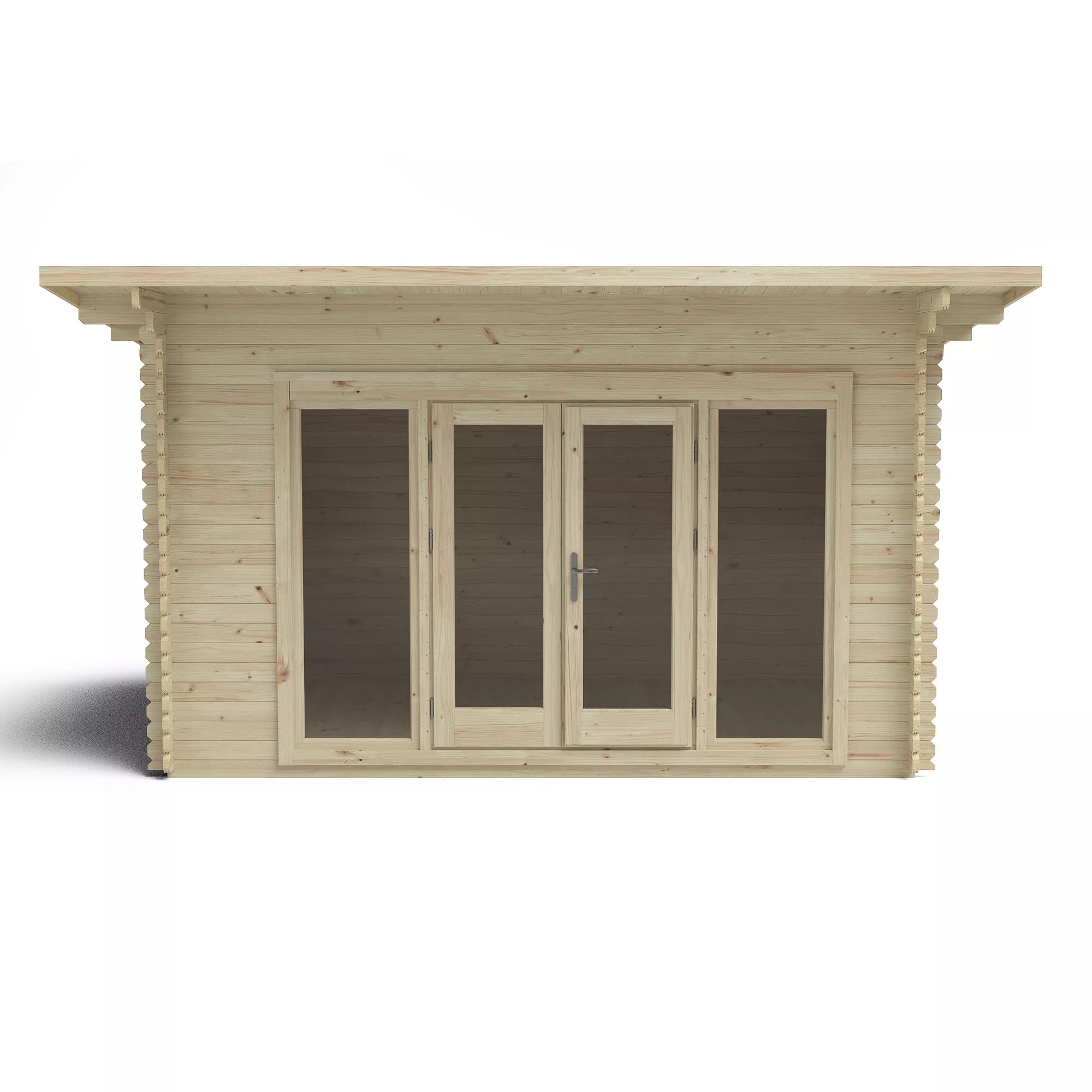 Forest Garden Melbury 4x3 Toughened Glass Pent Loglap Solid Wood Cabin With Double Door - Assembly Service Included 3 Forest Garden Melbury 4x3 Toughened Glass Pent Loglap Solid Wood Cabin With Double Door - Assembly Service Included