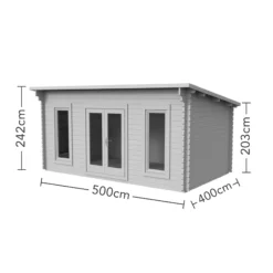 Forest Garden Mendip 5x4 Toughened Glass Pent Loglap Solid Wood Cabin With Double Door -Garden & Outdoors forest garden mendip 5x4 toughened glass pent loglap solid wood cabin with double door5013053181461 01t bq