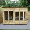 Forest Garden Oakley 10x6 Pent Overlap Solid Wood Summer House With Double Door (Base Included)