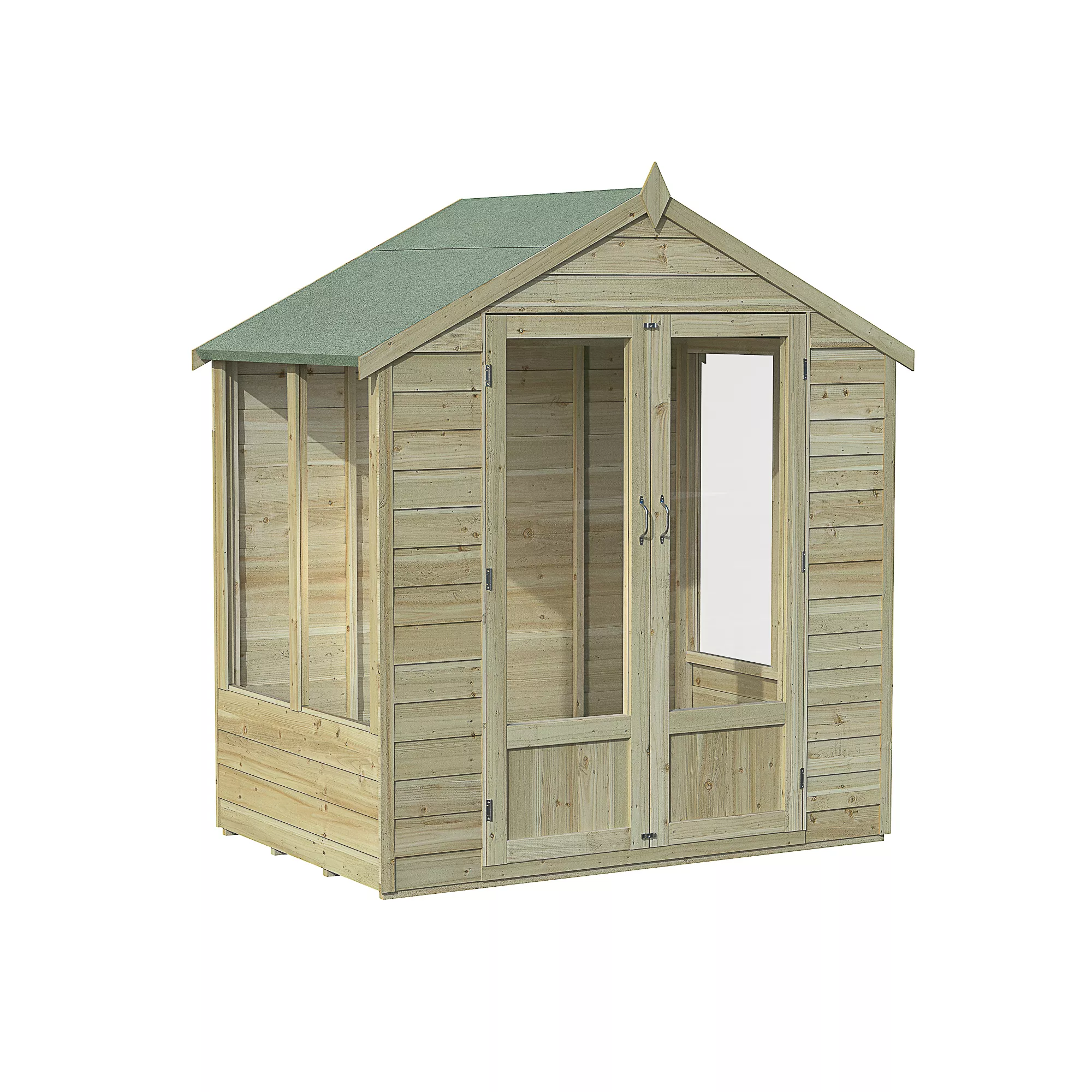 Forest Garden Oakley 6x4 Apex Overlap Solid Wood Summer House With Double Door (Base Included) 4 Forest Garden Oakley 6x4 Apex Overlap Solid Wood Summer House With Double Door (Base Included) - Image 2