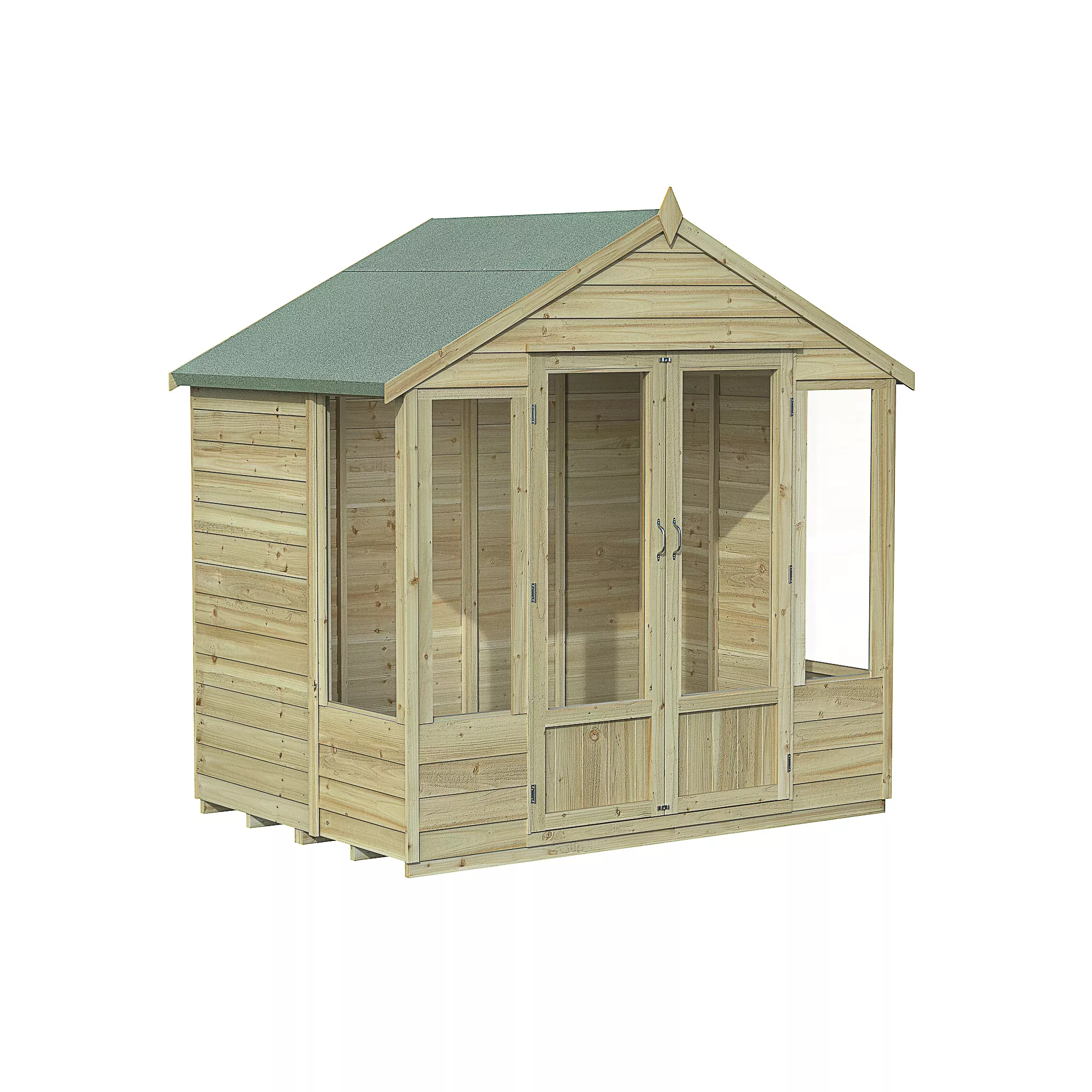 Forest Garden Oakley 7x5 Apex Overlap Solid Wood Summer House With Double Door (Base Included) - Assembly Service Included 4 Forest Garden Oakley 7x5 Apex Overlap Solid Wood Summer House With Double Door (Base Included) - Assembly Service Included - Image 2