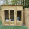 Forest Garden Oakley 7x5 Pent Overlap Solid Wood Summer House With Double Door -Garden & Outdoors forest garden oakley 7x5 pent overlap solid wood summer house with double door5013053188507 01i bq