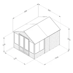 Forest Garden Oakley 8x10 Apex Overlap Solid Wood Summer House With Double Door (Base Included) -Garden & Outdoors forest garden oakley 8x10 apex overlap solid wood summer house with double door base included 5013053188804 01t bq
