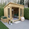 Forest Garden Oakley 8x6 Pent Overlap Solid Wood Summer House With Double Door (Base Included) -Garden & Outdoors forest garden oakley 8x6 pent overlap solid wood summer house with double door base included 5013053188668 01i bq