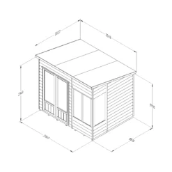 Forest Garden Oakley 8x6 Pent Overlap Solid Wood Summer House With Double Door (Base Included) -Garden & Outdoors forest garden oakley 8x6 pent overlap solid wood summer house with double door base included 5013053188668 01t bq