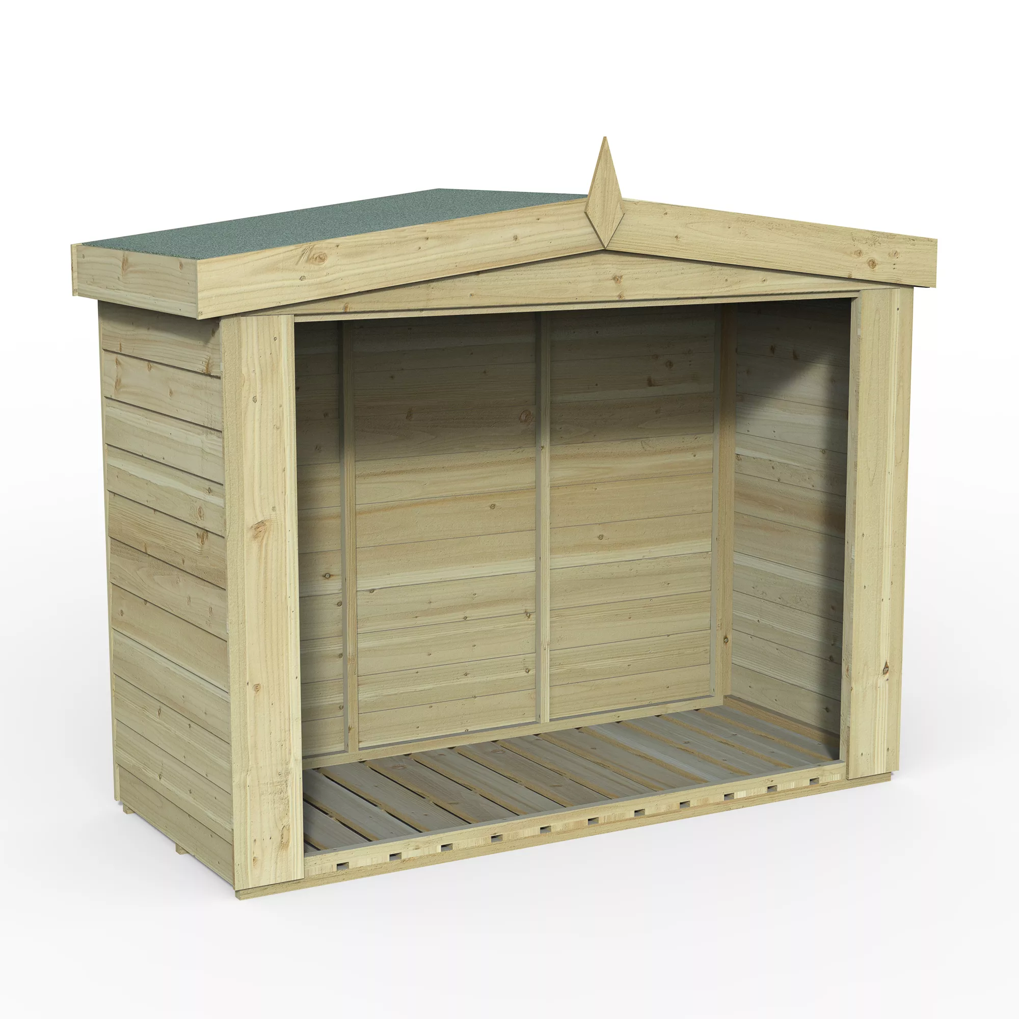 Forest Garden Overlap Timber 6x5 Ft Apex Log Store 4 Forest Garden Overlap Timber 6x5 Ft Apex Log Store - Image 2