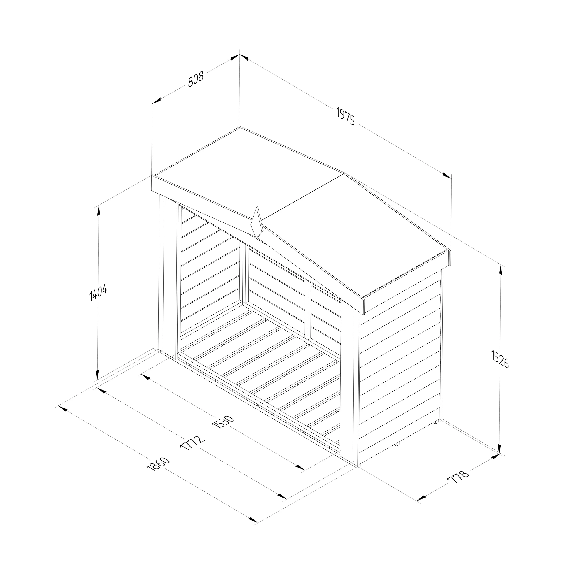 Forest Garden Overlap Timber 6x5 Ft Apex Log Store 10 Forest Garden Overlap Timber 6x5 Ft Apex Log Store - Image 8